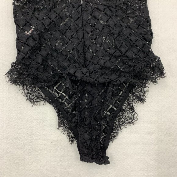 Salt and Lace Intimates Love Me In Black Lace Bodysuit Small - Picture 8 of 13
